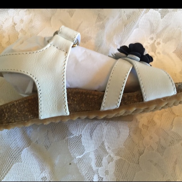 IL Gufo Kids White and Blue Leather Sandals - Picture 3 of 8